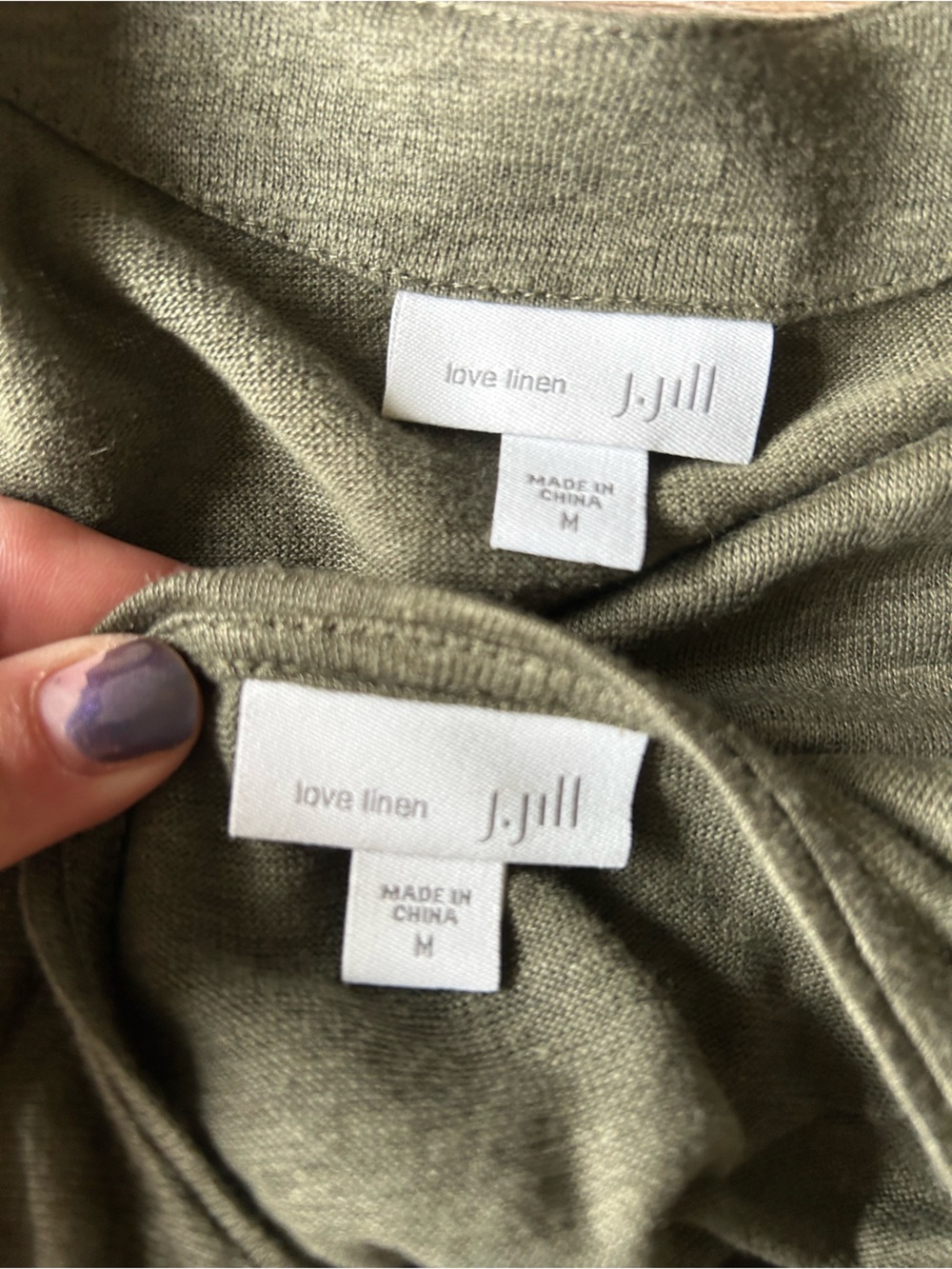 ▶️ J Jill Love 100% Linen Cardigan Tank Set Womens M Green Coastal Minimalist - Picture 3 of 14